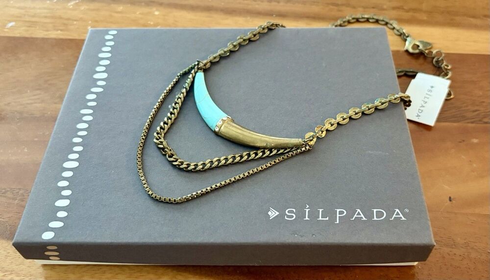 SILPADA “Coastal Color” Multi-Strand Necklace - KRN0045 - Turquoise/Brass -NWT